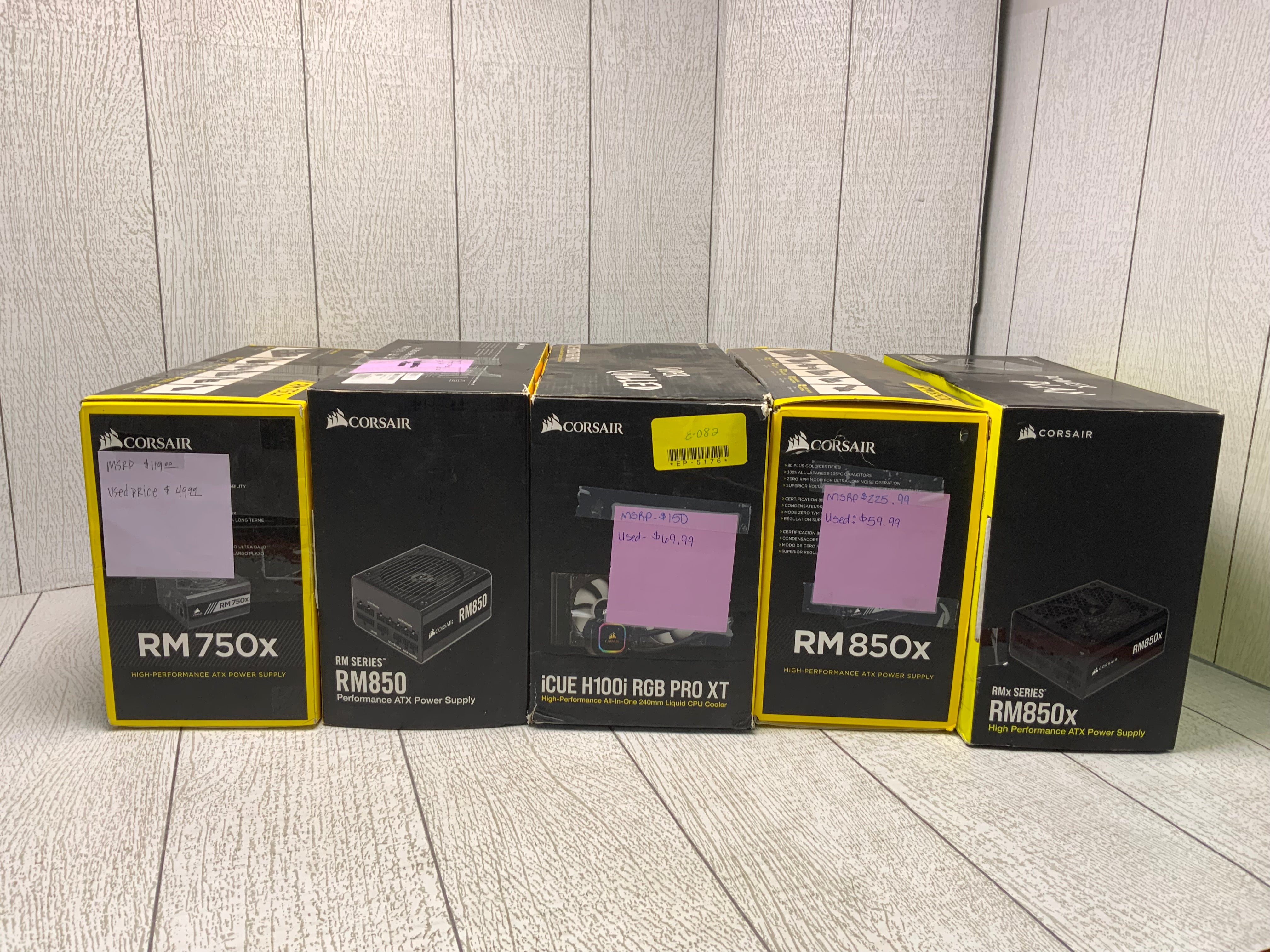 Corsair RM850X/RM850/Corsair iCue/Corsair RM750x **LOT OF 5, FOR PARTS** (7979663098094)